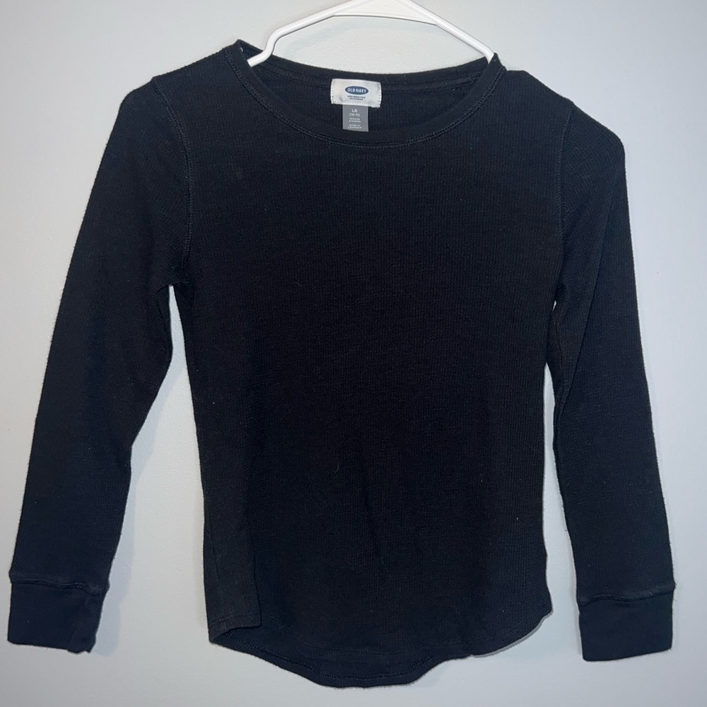 Old Navy - Black Thermal Top - Girls 10/12